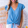 A La Mode Shift Top in Airy Blue Image - 1