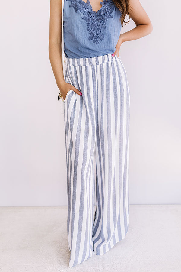 Feeling Fine Stripe Trousers in Navy