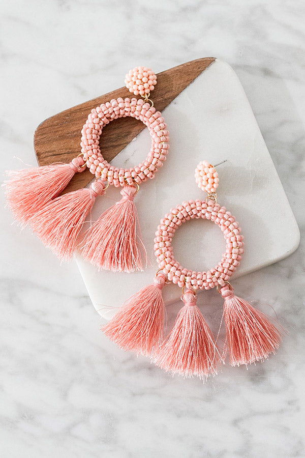 Infinite Options Tassel Earrings In Blooming Dahlia