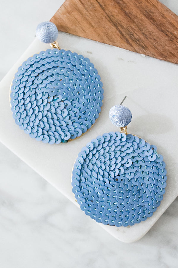 Around We Go Earrings In Airy Blue