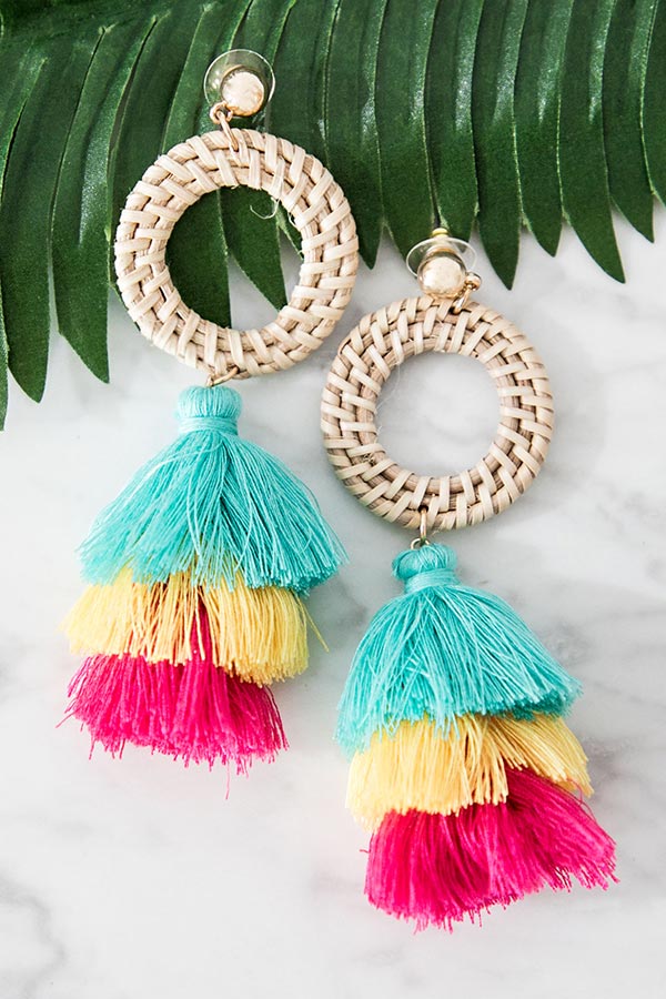 Party Favorite Tassel Earrings In Turquoise