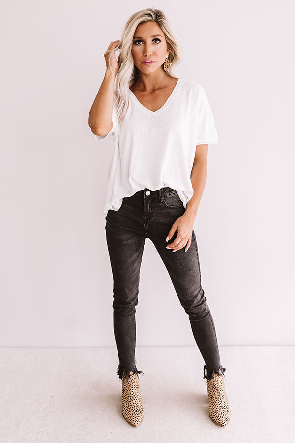 Breezy Weekend Shift Top In White