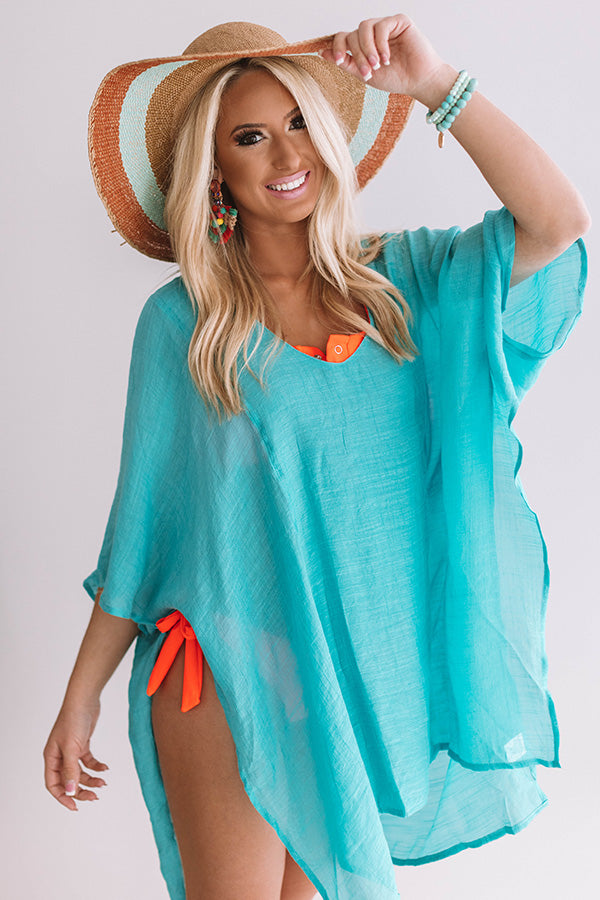 Hello Bombshell Shift Tunic In Aqua Sky