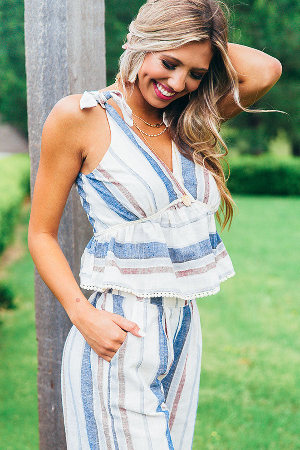 Nautical Breezy Peplum Top