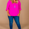 Resort Luxe Shift Top in Hot Pink Curves Image - 1