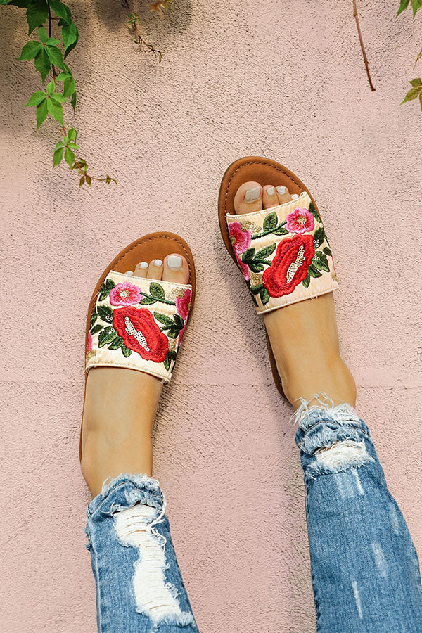 Sophia Embroidered Sandal