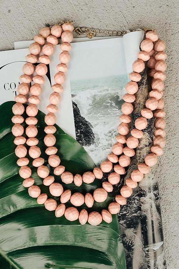Perfectly Glam Layered Necklace In Blooming Dahlia