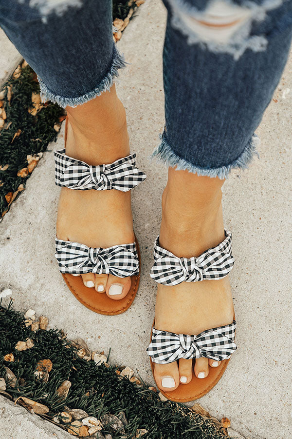 The Brinkley Gingham Bow Sandal