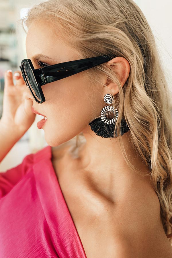 Passport To Paradise Earrings In Black