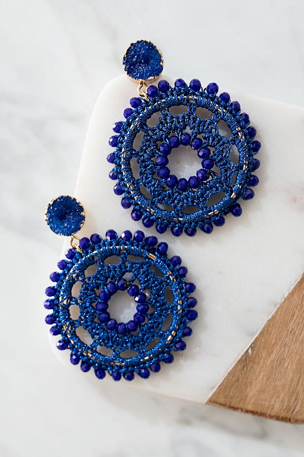 Pretty In Panama Earrings In Royal Blue