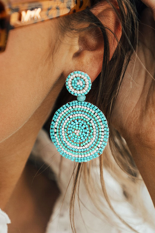 Paradise Sparkle Earrings In Turquoise
