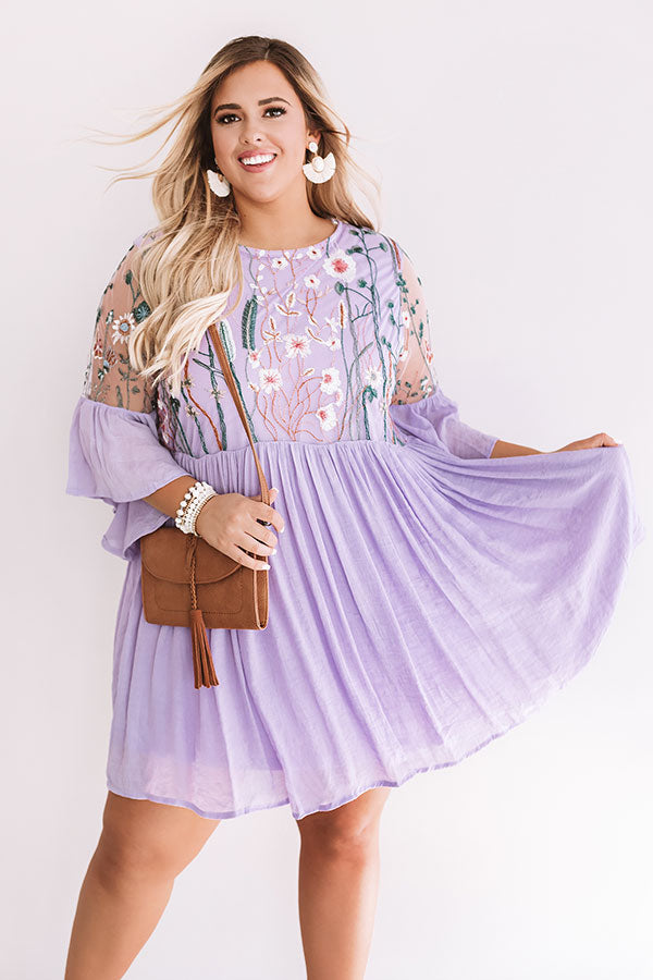 Malibu Mimosas Embroidered Shift Dress in Lavender Curves Impressions Online Boutique Malibu Mimosas Embroidered Shift Dress in Lavender Curves Impressions Online Boutique