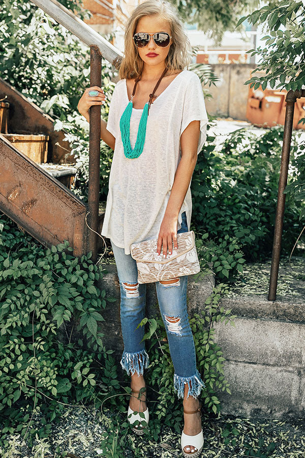 Hustle And Glam Shift Tee In White