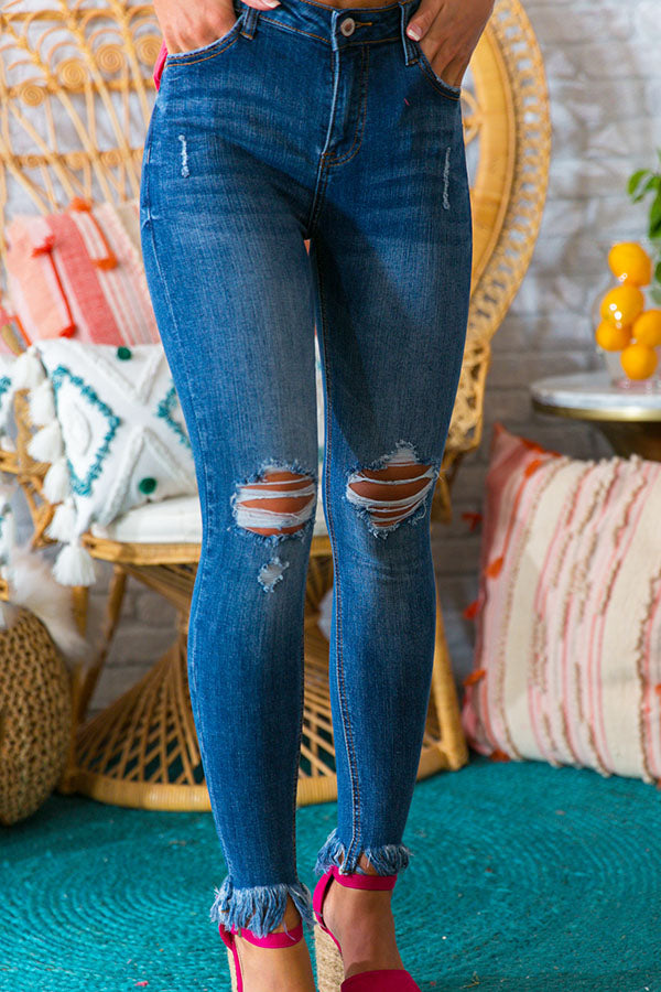 The Jessica High Waist Distressed Ankle Skinny