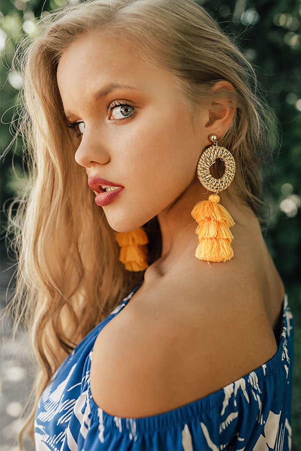 Party Favorite Tassel Earrings In Yellow