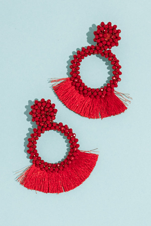 Girly And Glamorous Earrings In Red