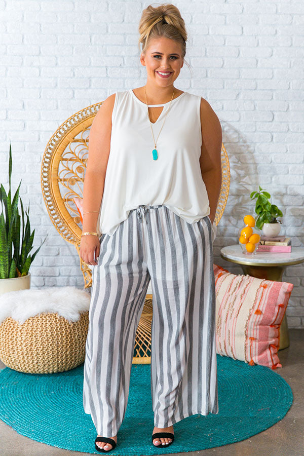 Stripe Right Pant In Black