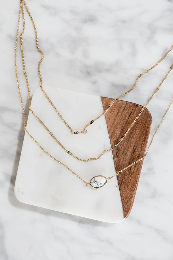 Cape Coral Crush Layered Necklace In White