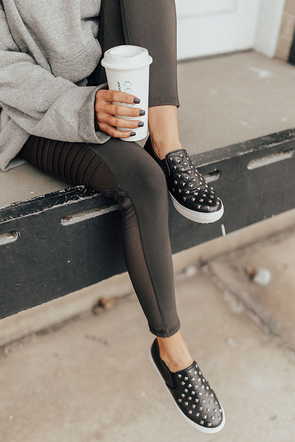 The Katey Faux Leather Sneaker in Black