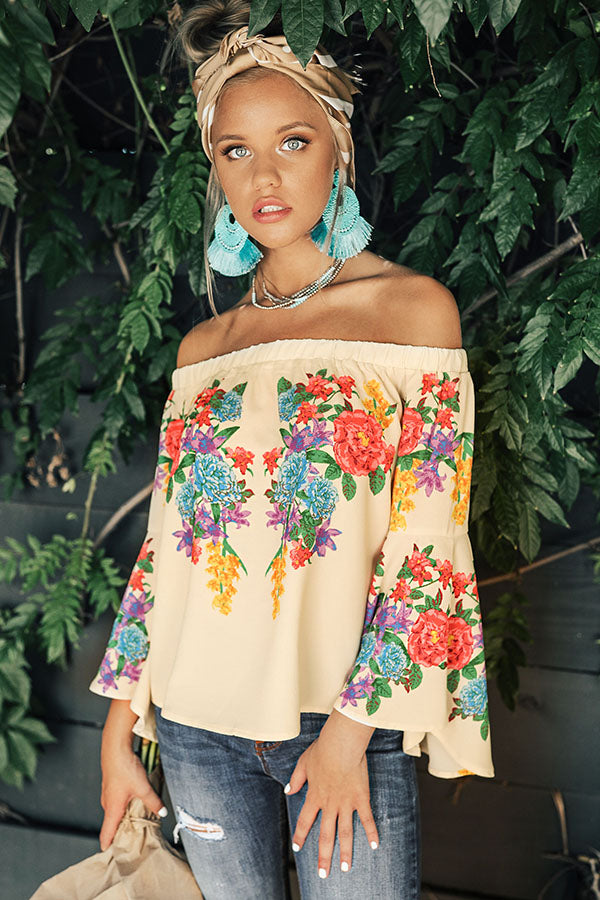 Gorgeous Getaway Off Shoulder Top in Cream