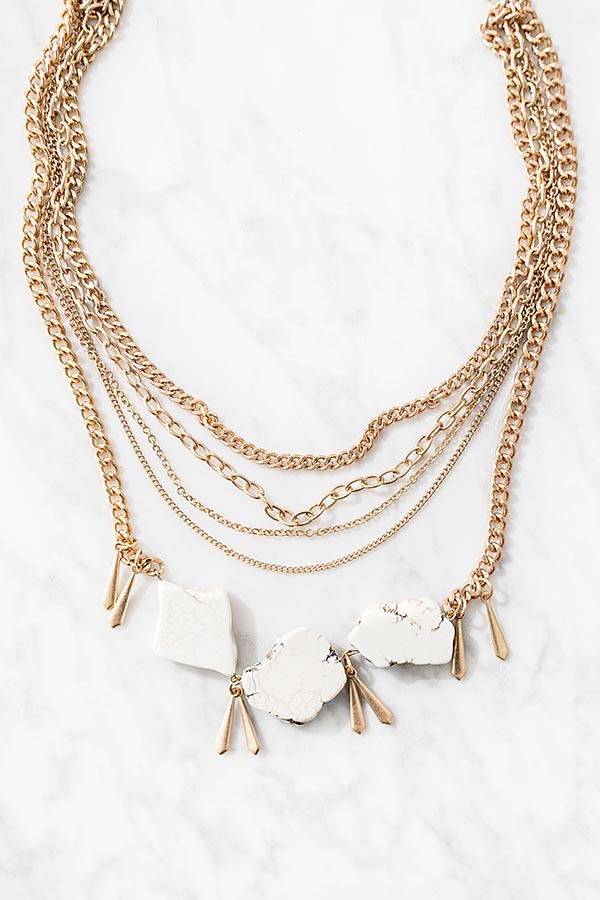 Totally Obsessed Layered Necklace In White
