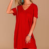 Farmers Market T-Shirt Dress in Red Image - 1