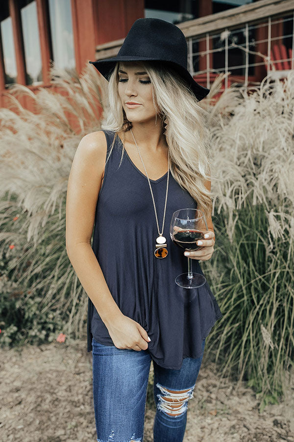 Perfect Harmony Shift Tank in Charcoal