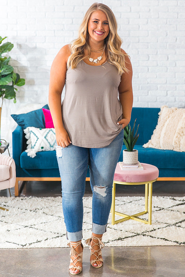 Beauty and Grace Shift Tank in Taupe
