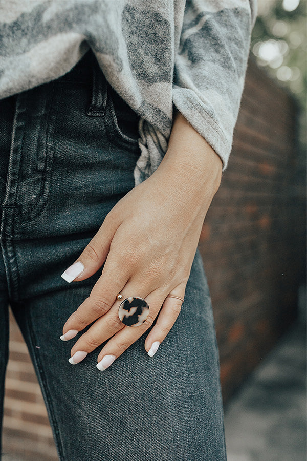 Melrose Tortoiseshell Ring In Birch