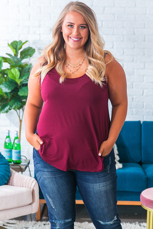 Beauty and Grace Shift Tank in Wine