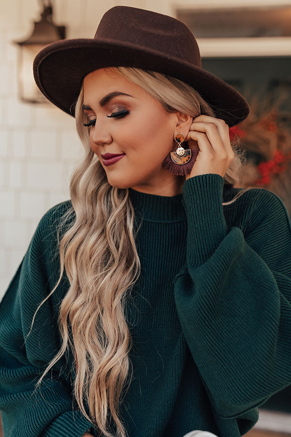 Oui Oui Earrings In Burgundy