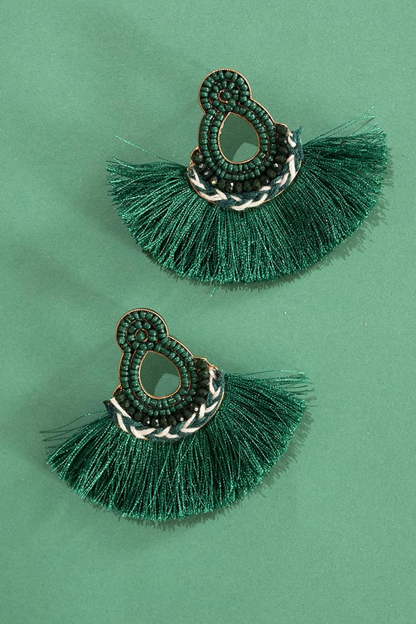 Park Ave Brunch Earrings In Hunter Green
