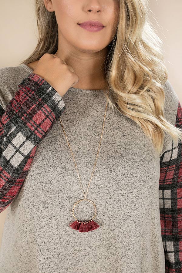 The Inner Circle Necklace In Wine