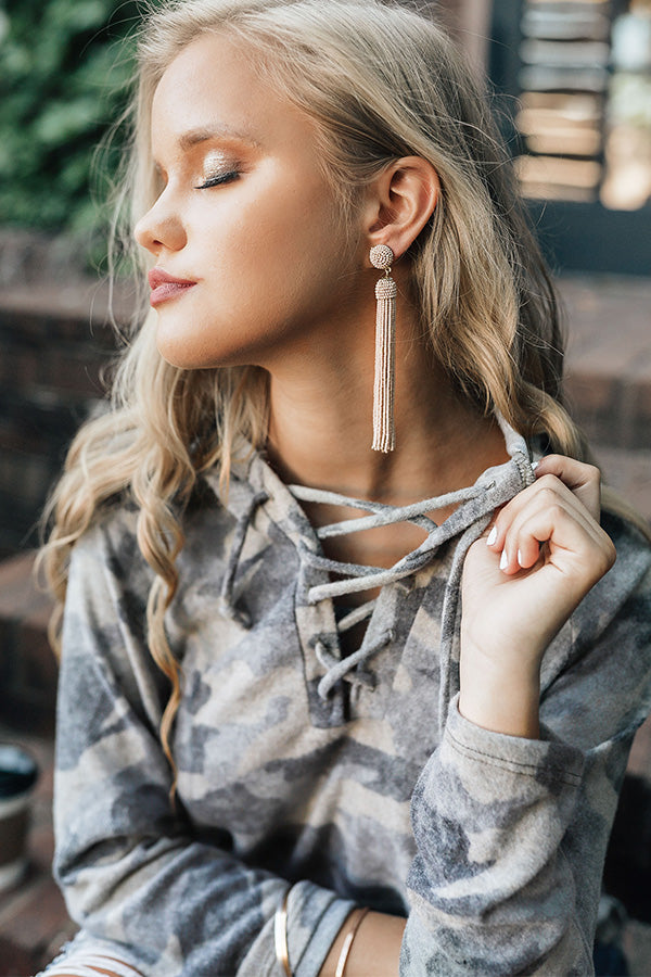 Tahiti Time Tassel Earrings In Iced Mocha