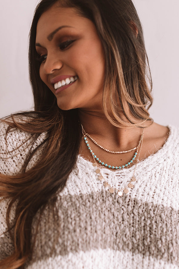 Sunshine Sweets Layered Necklace In Turquoise