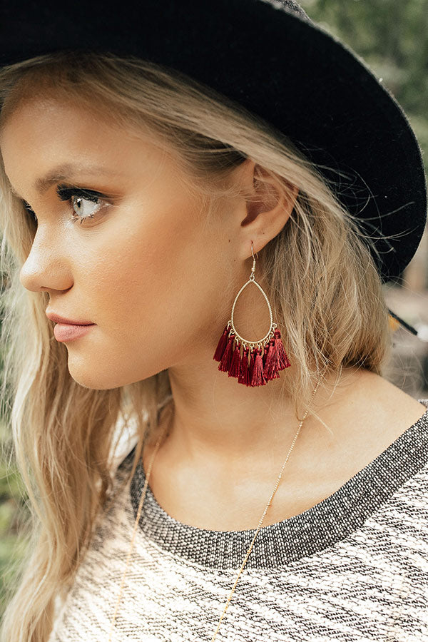 Hello Happy Hour Earrings In Wine