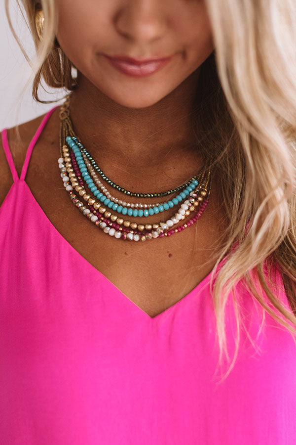 Gonna Let It Shine Layered Necklace In Pink