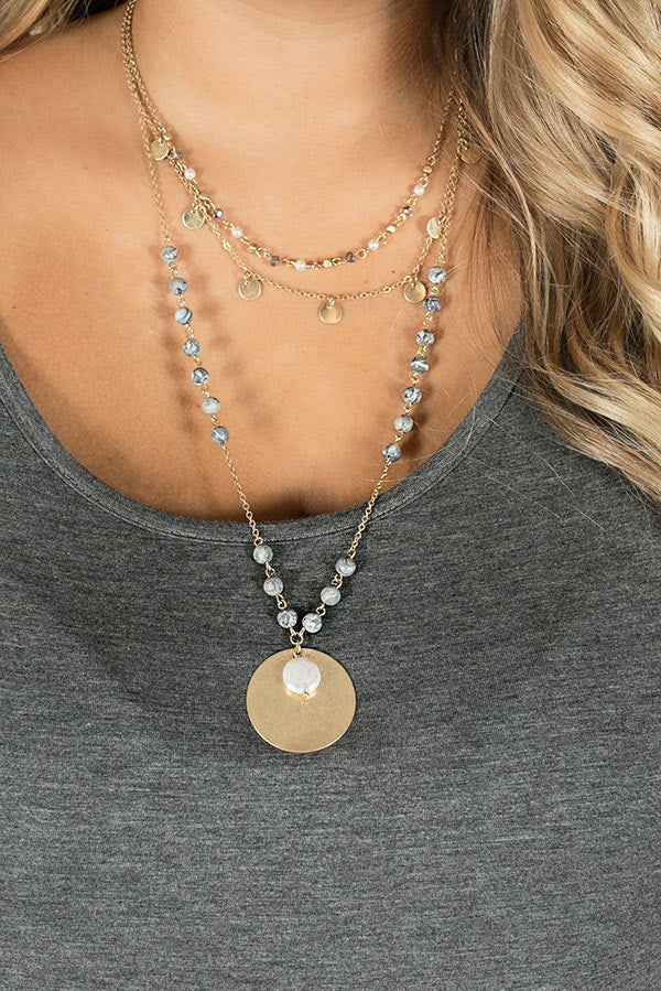 Like The Way You Move Layered Necklace In Grey