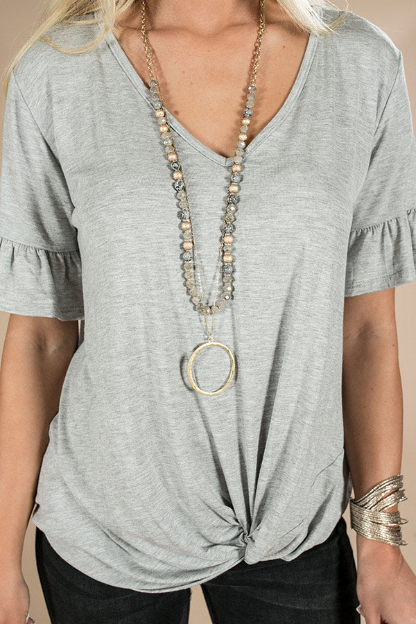 Goodness Gracious Semi Precious Necklace In Grey