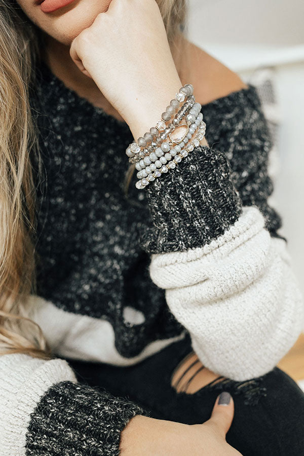 Full Of Grace Semi Precious Bracelet In Grey
