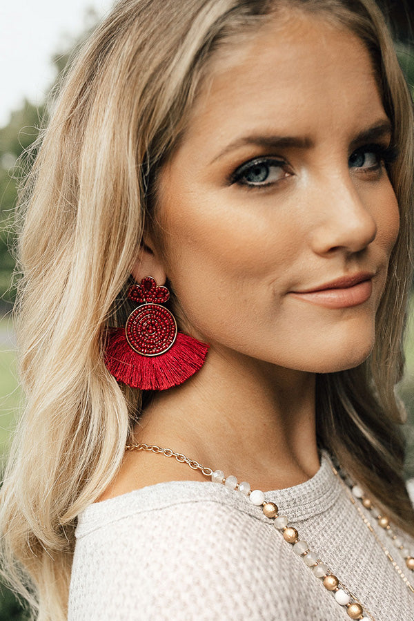 Champagne Sippin' Earrings In Wine