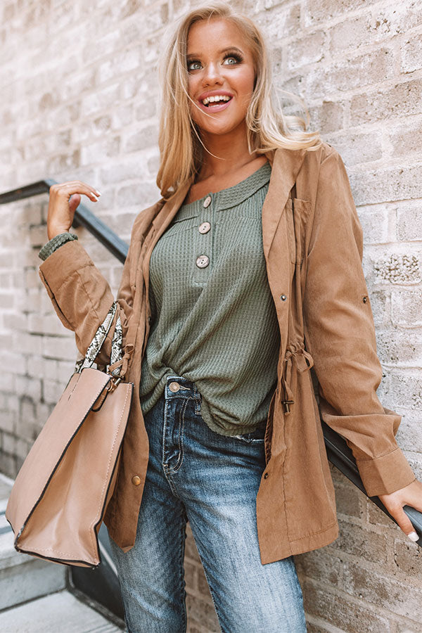 Soho Skies Lightweight Jacket in Dark Khaki