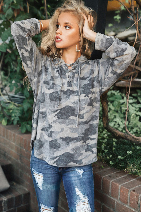 Well Traveled Camo Shift Sweater