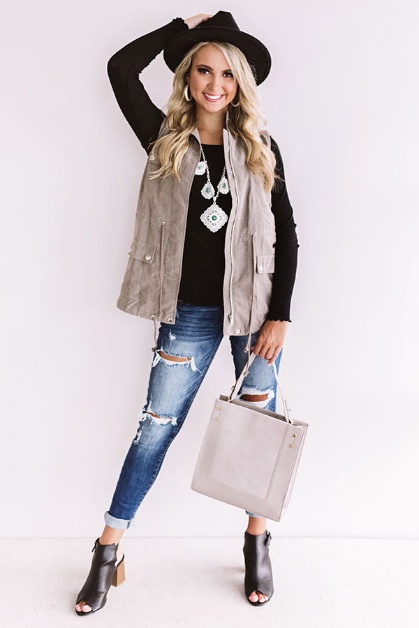 Roasting Marshmallows Vest in Taupe