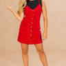 Spice Up Your Life Corduroy Dress in Red Image - 1