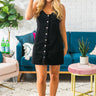 Spice Up Your Life Corduroy Dress in Black Image - 1