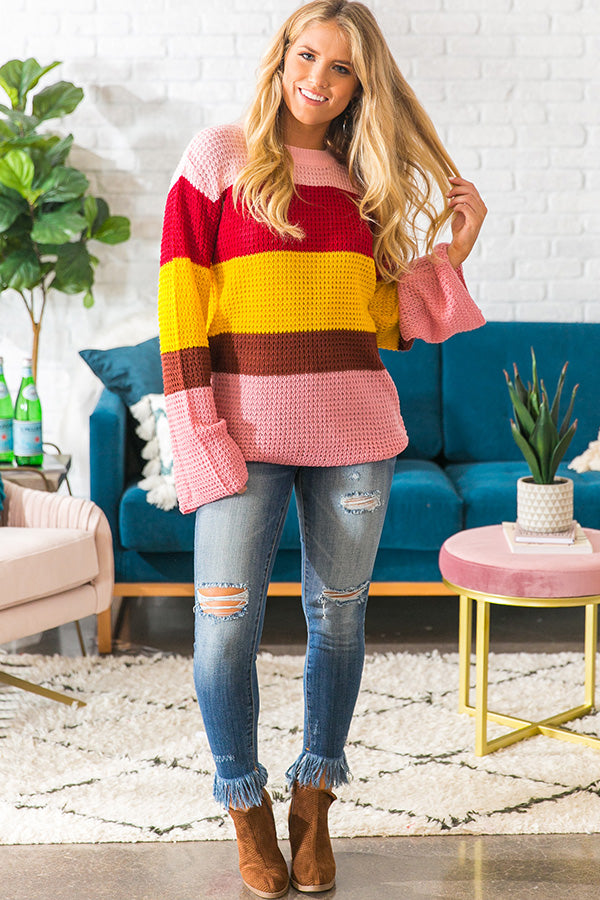 Seasons Change Color Block Sweater Image - 1