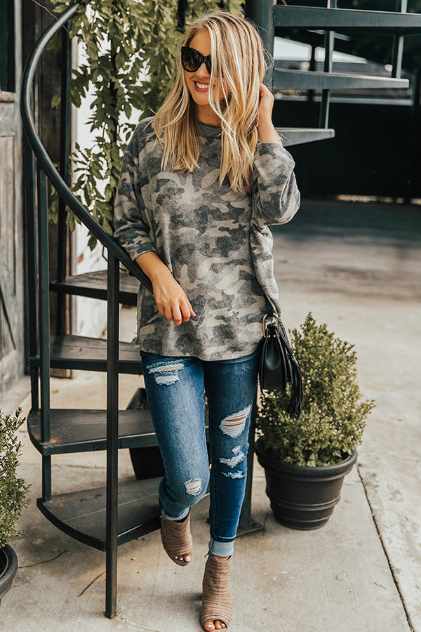 Cozy and Chill Camo Top • Impressions Online Boutique