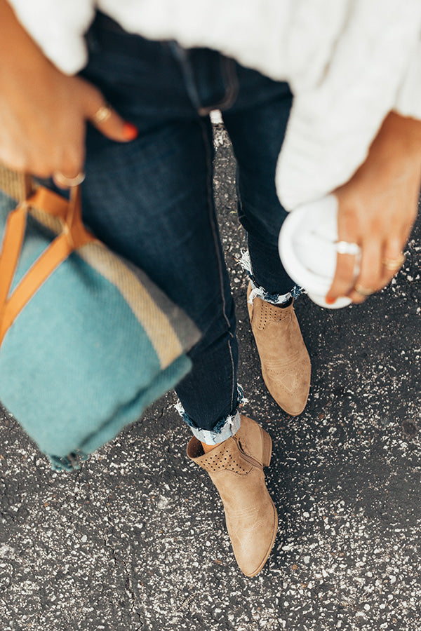 The Ellis Faux Suede Bootie in Mocha