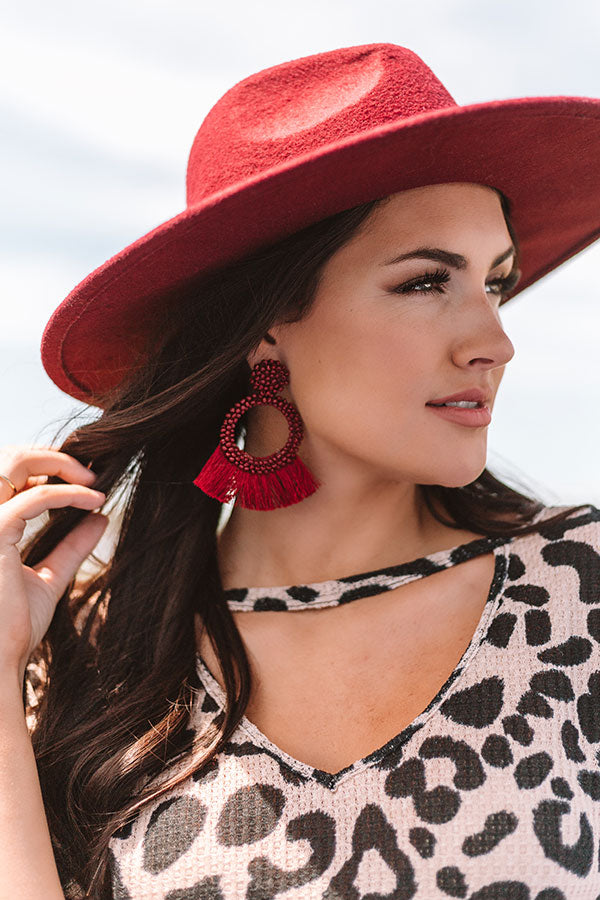 Cocktail Queen Earrings In Wine